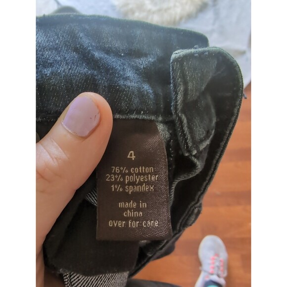 The Limited 678 Dark Wash Denim Leopard Print Jeans Sz 4 Skinny Straight Stretch - Picture 7 of 7